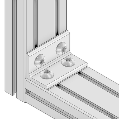 40-540-1SS MODULAR SOLUTIONS ANGLE BRACKET 45MM TALL X 90MM WIDE WITH STAINLESS STEEL HARDWARE